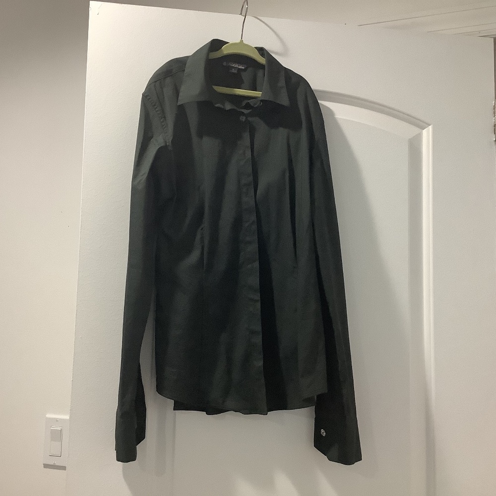 Brooks brothers army green blouse EUC